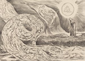 Kruh chtivých: Paolo a Francesca, 1827. od William Blake