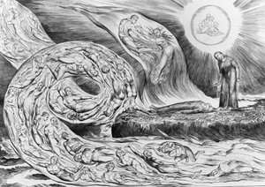 Kruh smilníků: Paolo a Francesca, z Dantovy Božské komedie (Peklo) od William Blake