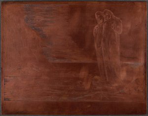Kruh zrádců; Dantova noha udeří Bocca degli Abbateho od William Blake