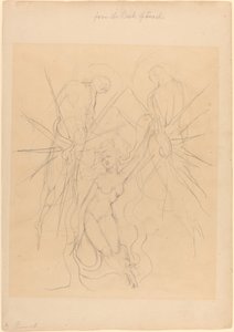 Sestup andělů k jedné z lidských dcer od William Blake