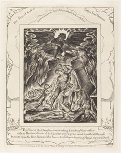 Zkáza Jobových synů, 1825. od William Blake