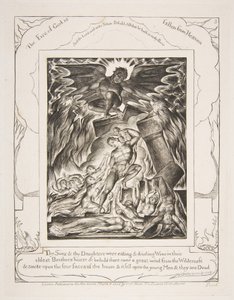 The Destruction of Jobs Sons, from Illustrations of the Book of Job, 1825-26. od William Blake