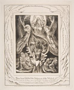 Pád Satana, z ilustrací Knihy Job, 1825-26. od William Blake
