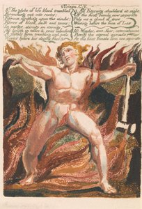 První kniha Urizenova, deska 15, "8. Zeměkoule života krve se chvěla . . . ." (Bentley 18) od William Blake
