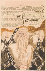 První kniha Urizenova, deska 25, „Žili období let...“. (Bentley 28) od William Blake