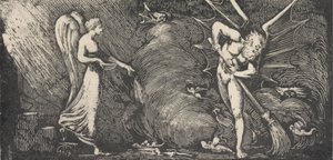 Muž, který zametá tlumočnický salon od William Blake