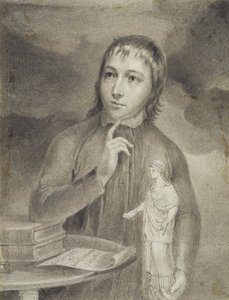Thomas Alphonso Hayley, Half-Length Drawing, cca 1800 (grafit s šedou b/c na papíře) od William Blake