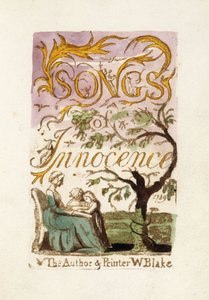Titulní strana z „Písně nevinnosti“, 1789 od William Blake