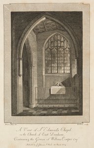 Pohled na kapli svatého Edmunda v kostele East Dereham s hrobem Williama Cowpera Esquire od William Blake