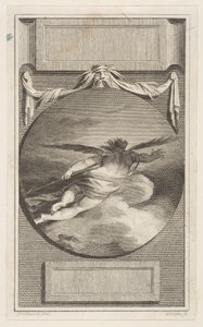 Okřídlená postava letící skrz mraky, ca. 1780-87. od William Blake