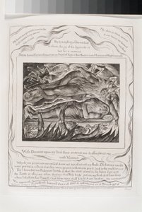 With Dreams Upon My Bed Thou Scarest Me (rytina na indickém papíře chine collé) od William Blake