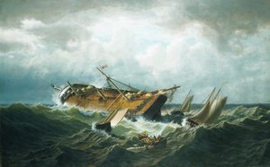 Ztroskotání u Nantucketu Ztroskotání u Nantucketu po bouři, ca. 1860-61.
