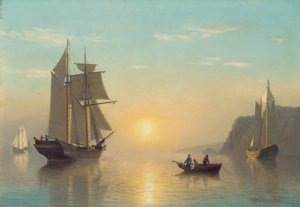 Západ slunce Klid v zálivu Fundy, kolem roku 1860
