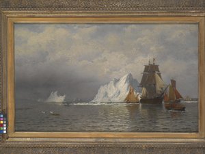 Velrybář a rybářská plavidla poblíž pobřeží Labradoru (olej na plátně) od William Bradford