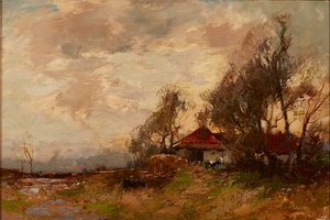A Farm Steading (olej na plátně)