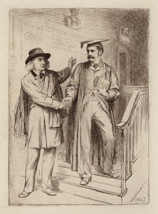 John Stuart Blackie, emeritní profesor; Samuel Henry Butcher, profesor řečtiny (rytina) od William Brassey (after) Hole