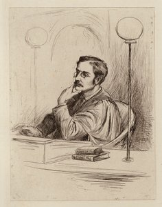 Joseph Shield Nicholson, profesor obchodní a politické ekonomie a obchodního práva (rytina) od William Brassey (after) Hole