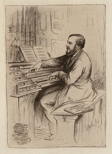 Sir Herbert Oakeley, profesor hudby (rytina) od William Brassey (after) Hole