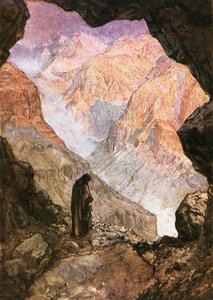 Eliáš na poušti Horeb od William Brassey Hole