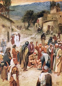 Ježíš se chystá uzdravit chlapce, z něhož se jeho učedníkům nepodařilo vyhnat ďábla od William Brassey Hole