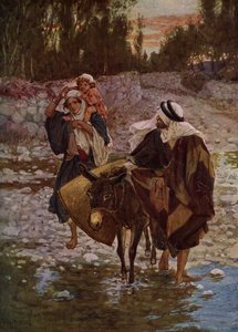 Marie, Josef a Ježíš cestují do Egypta - Bible od William Brassey Hole