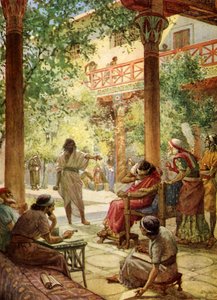 Prorok Nathan se zříká hříchu Davidova - Bible od William Brassey Hole
