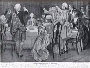 Princ Charles Edward v Holyroodu, ilustrace z 