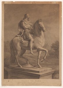 Jezdecký portrét Jiřího III., anglického krále George Třetí (název na objektu) od William Bromley (I)