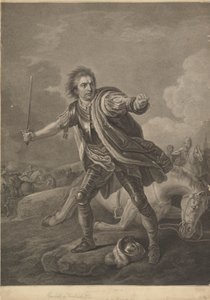 David Garrick jako Richard III v divadelním představení Drury Lane, 1759