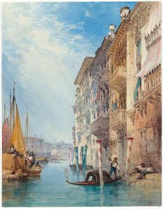 Gondola na Canal Grande, Benátky od William Callow