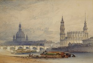 Drážďany od řeky Labe, 1853 od William Callow