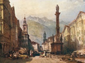 Innsbruck, z olejomalby (barevná litografie) od William Callow