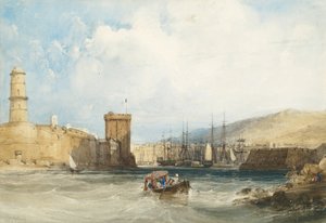 Vchod do přístavu Marseilles od William Callow