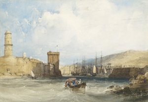 Vjezd do přístavu Marseille, c.1838 od William Callow