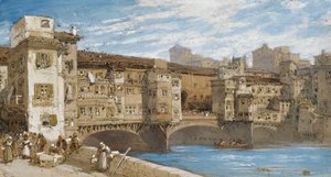 Ponte Vecchio, Florencie, 1877 od William Callow