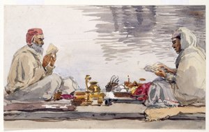Dva svatí muži čtoucí Granth Sahib, Amritsar