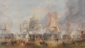 Bitva u Trafalgaru, 21. října 1805 (olej na plátně) od William Clarkson (manner of) Stanfield