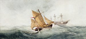 Approaching the Wreck, 1837 (wc und kvaš na papíře) od Clarkson Frederick Stanfield