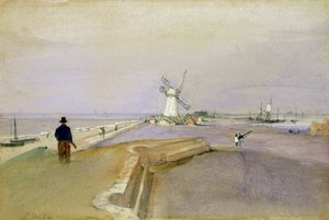St. Malo (grafit, akvarel a bodycolor na papíře)