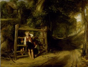 Rustikální zdvořilost aneb „Přicházející události před sebou vrhají své stíny“, kolem roku 1832 (olej na plátně)