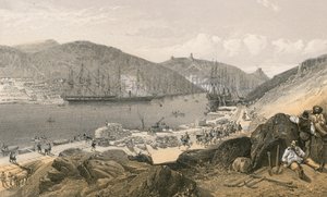 Balaklava ukazuje stav nábřeží a lodní dopravy, v květnu 1855 od William Crimea Simpson