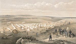 Tábor námořní brigády před Sevastopolem od William Crimea Simpson