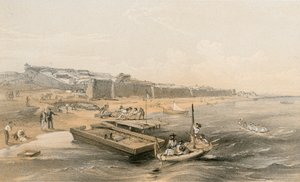 Pevnost Yenikale při pohledu na Azovské moře od William Crimea Simpson