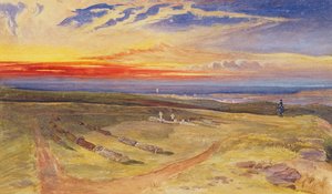 Graves of the Officers in the Fort on Cathcart Hill, 1854 (wc und bodycolour přes grafit na papíře) od William Crimea Simpson