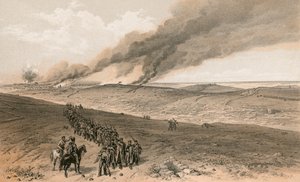 Redan a pokročilé zákopy britského pravého útoku od William Crimea Simpson