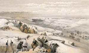 Sebastopol z 26 dělostřelecké baterie na krajní pravici francouzského útoku od William Crimea Simpson