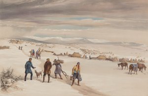 Tábor druhé divize při pohledu na východ. ledna 1855 od William Crimea Simpson