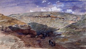 Údolí stínu smrti, jeskyně na Woronzoff Road, 1854 od William Crimea Simpson
