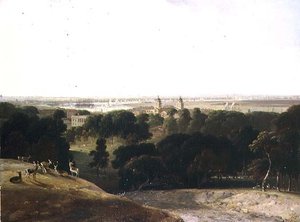 Pohled na Londýn z Greenwich Parku od William Daniell