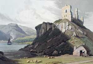 Hrad Aros, Isle of Mull, Skotsko, 1818 od William Daniell